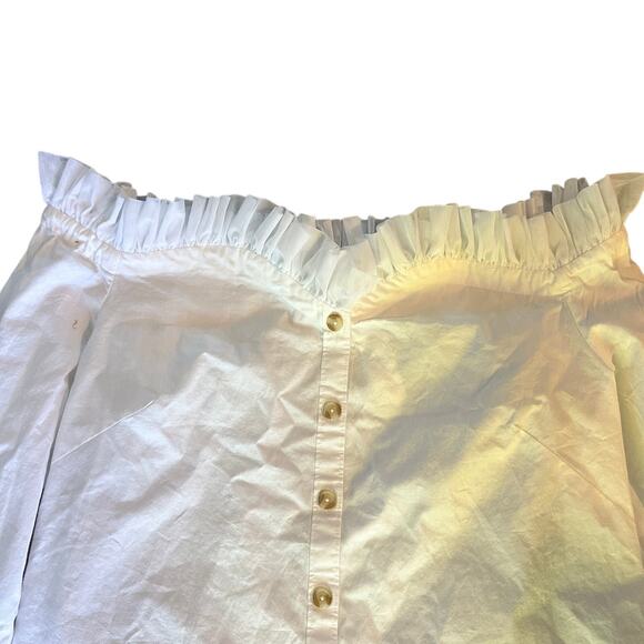 Anthropolgie Maeve Tulle Blouse Off-Shoulder XL (NWT) - Picture 3 of 6